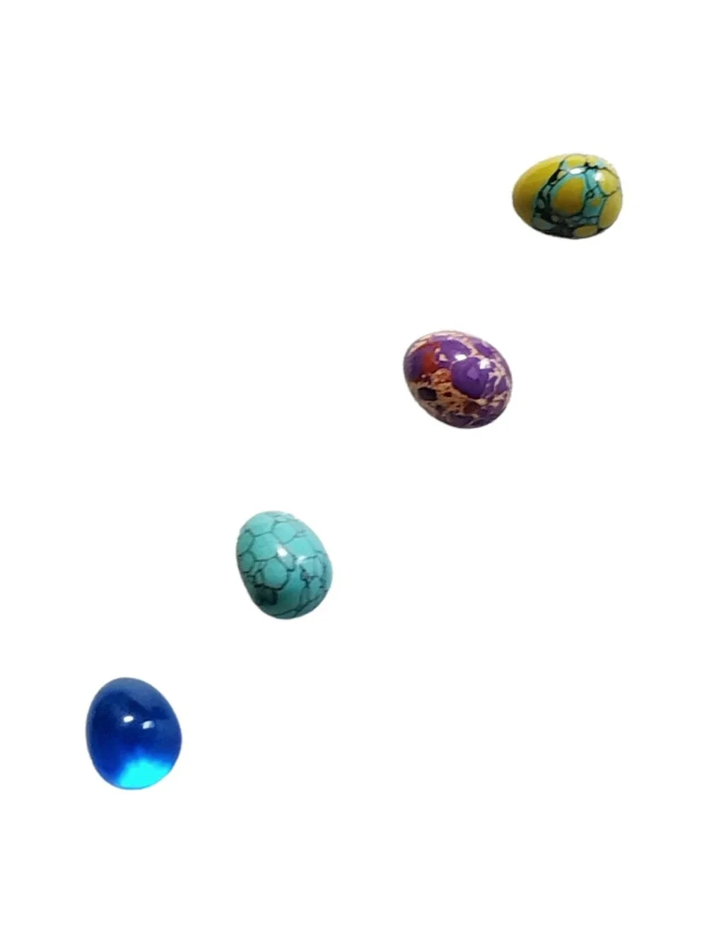 Natural Stone & Crystal Mini Egg Set Assorted Colors (4 Pcs) 0.83